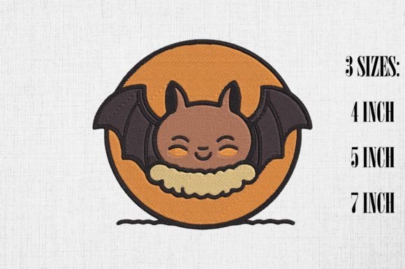 Cute Bat Embroidery Design