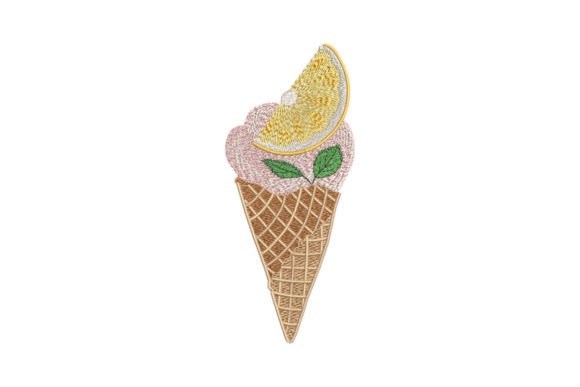 Lemon Ice Cream Embroidery
