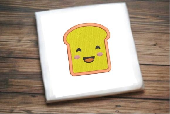 Smiling Bread: A Delightful Embroidery Design