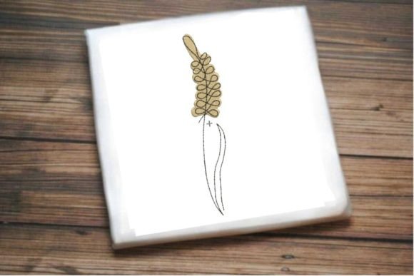 Wheat Ear One Line Flower Embroidery